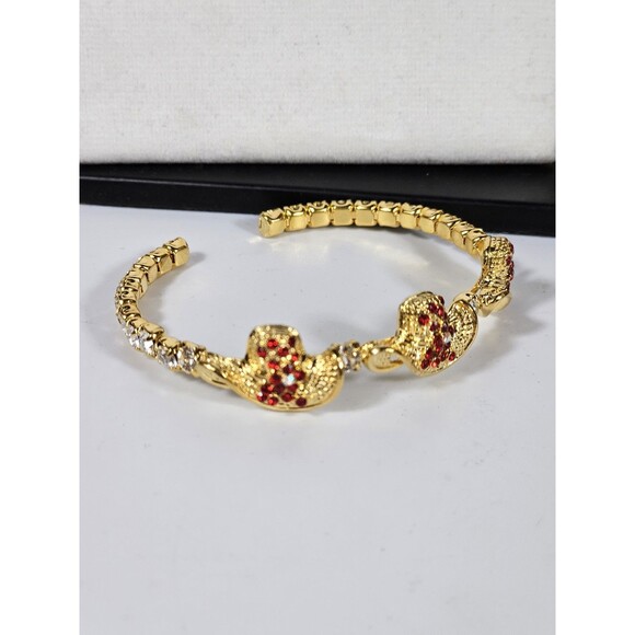 lauren spencer Jewelry - LAUREN SPENCER STRETCHY BRACELET Multi Color CRYSTALS Gold Tone Cowgirl Hat NWT